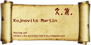 Kojnovits Martin névjegykártya